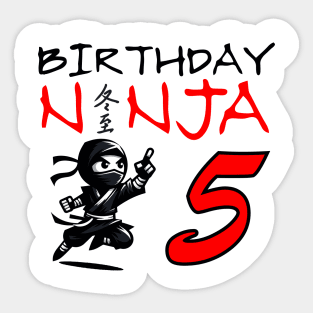 Ninja 5th Birthday Party Stealth Warrior Sticker